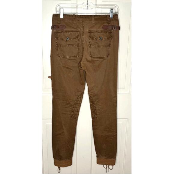 Ralph Lauren Button-fly Equestrian Pants with Leather Accents Size 2 - Picture 3 of 8